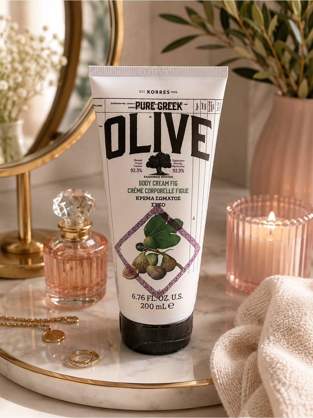 Korres Pure Greek Olive & Fig Body Cream 6.76oz | Hydrating Moisturizer
